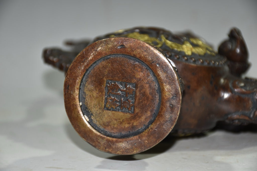 Pure copper imitation purple copper longevity wine pot ornament