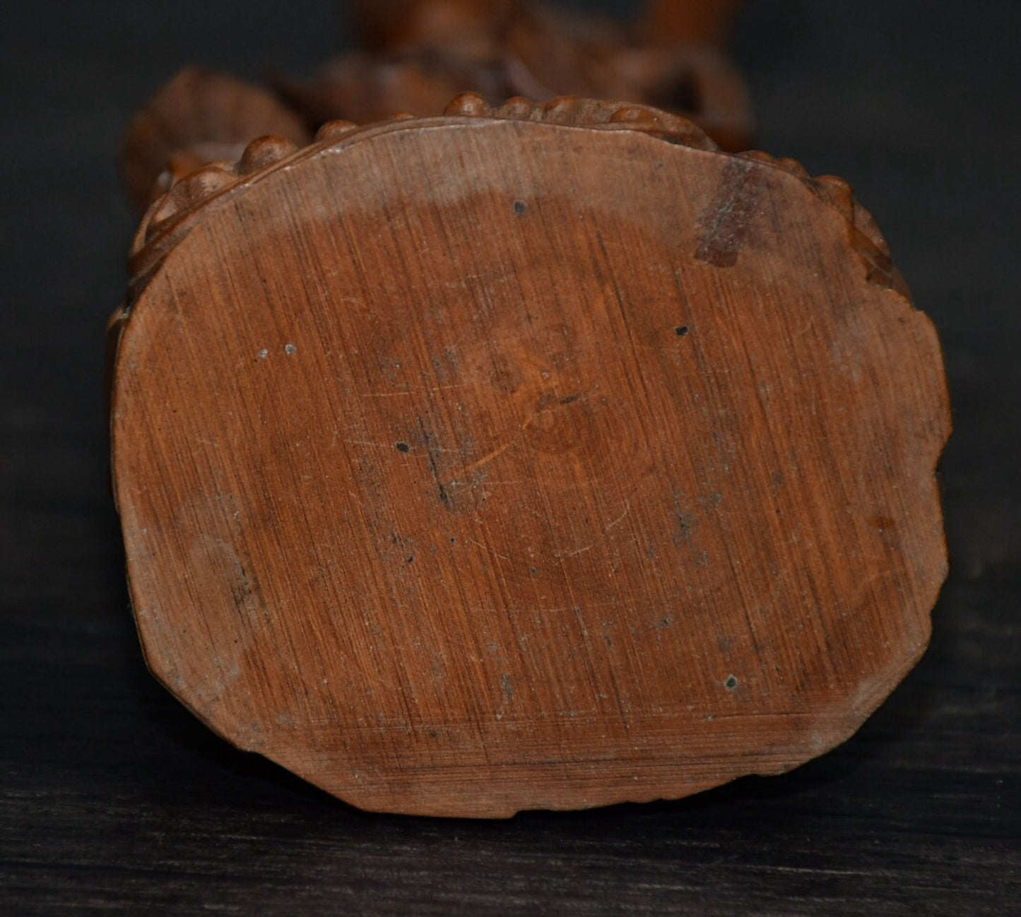 Chinese antique boxwood basket Guanyin ornament