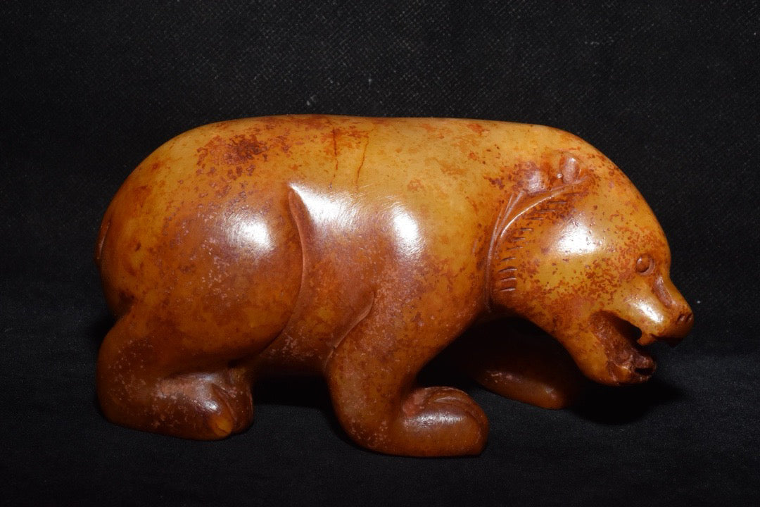 Chinese Antique Old Jade Bear