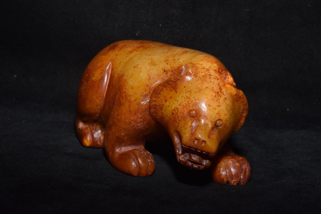 Chinese Antique Old Jade Bear