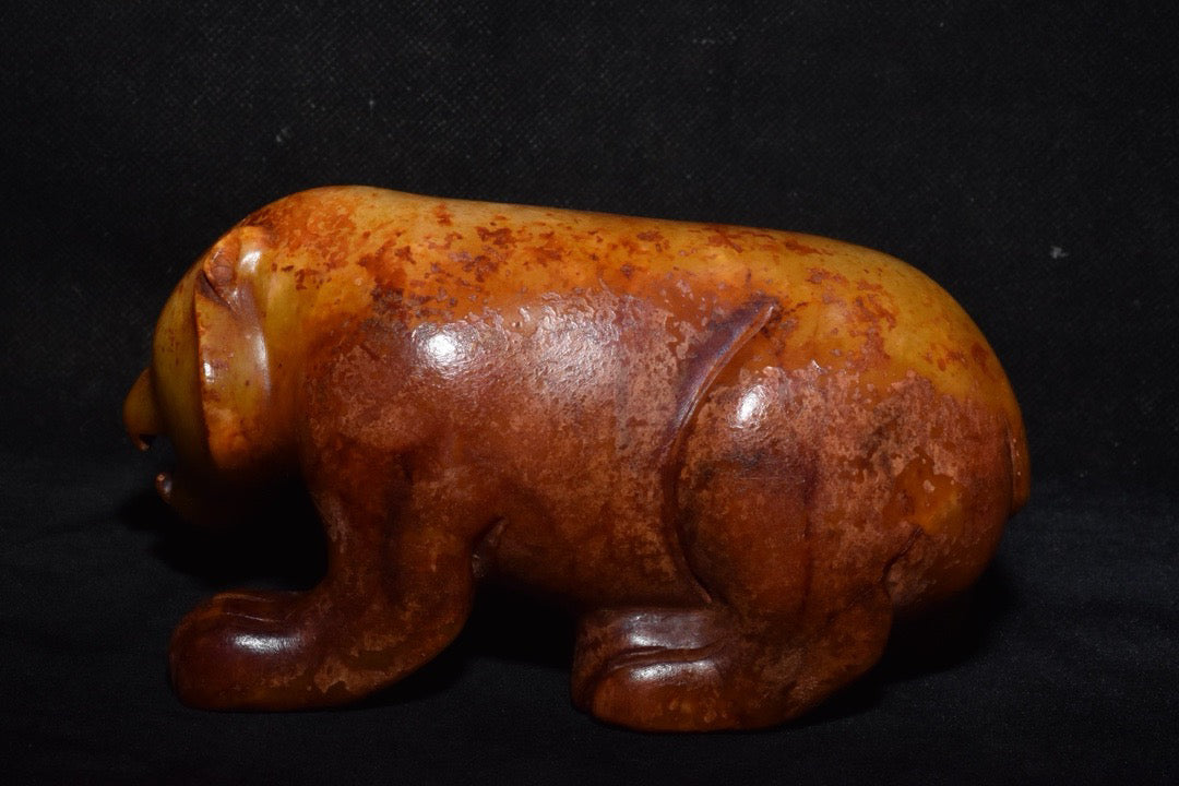 Chinese Antique Old Jade Bear