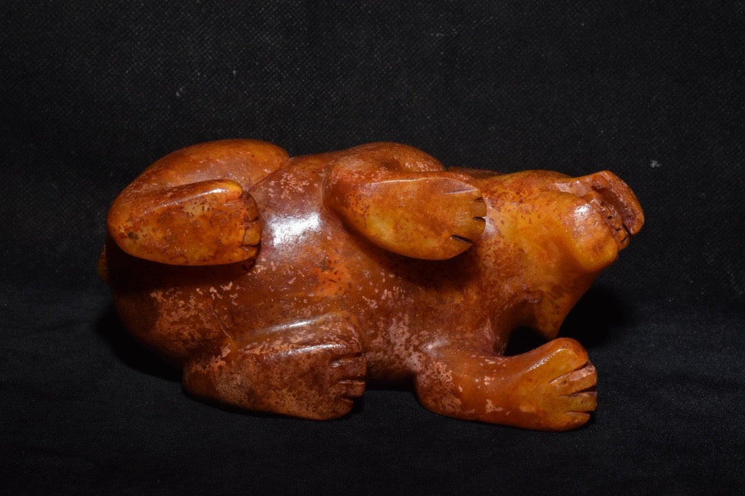 Chinese Antique Old Jade Bear