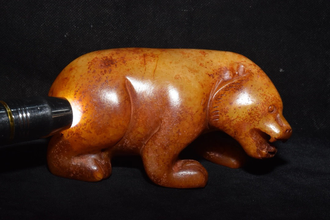 Chinese Antique Old Jade Bear