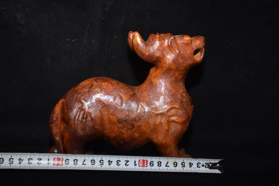 Chinese Antique Old Jade Qilin