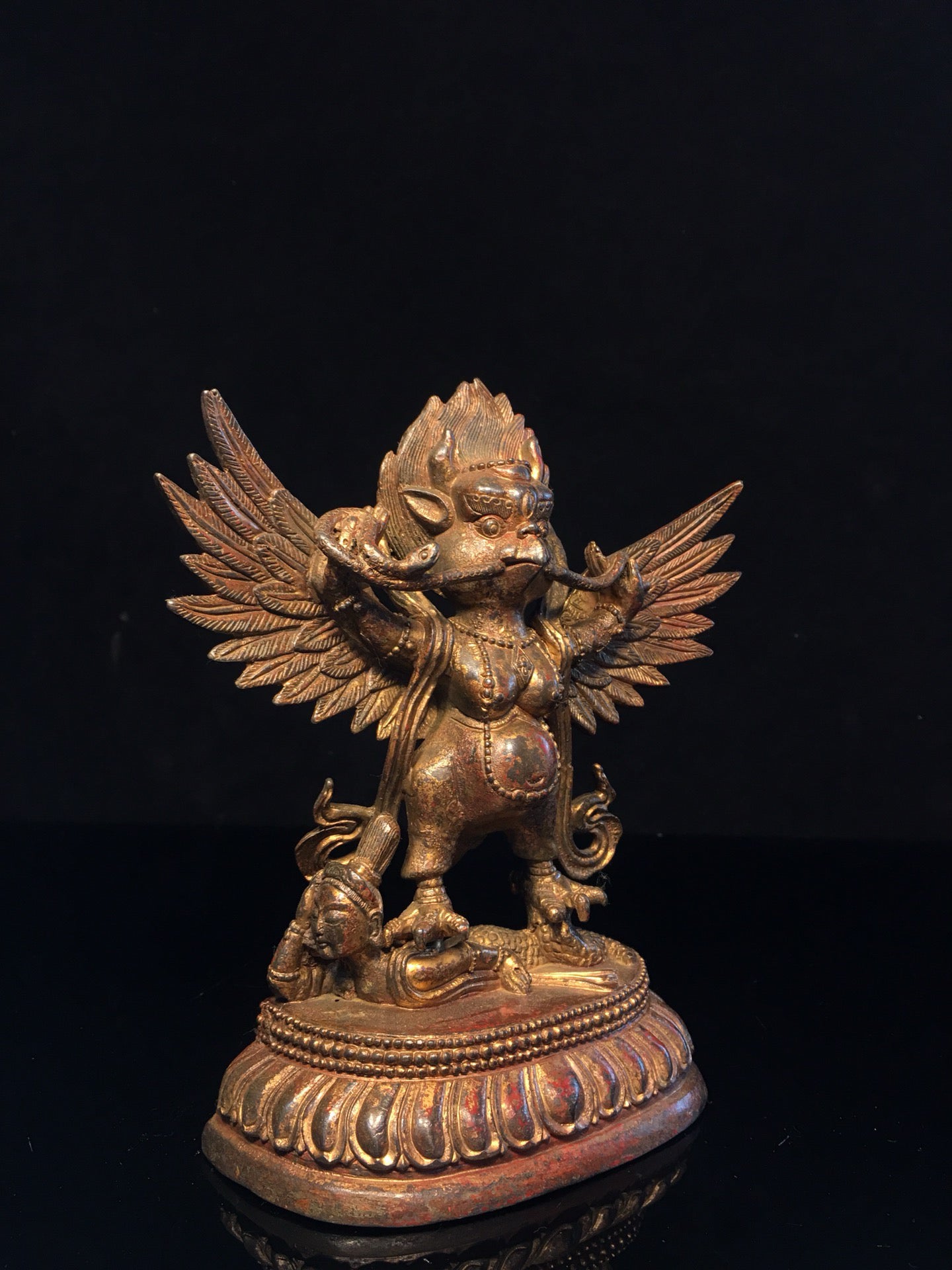 Chinese Antique Pure Copper Jialou Luo Dapeng Bird