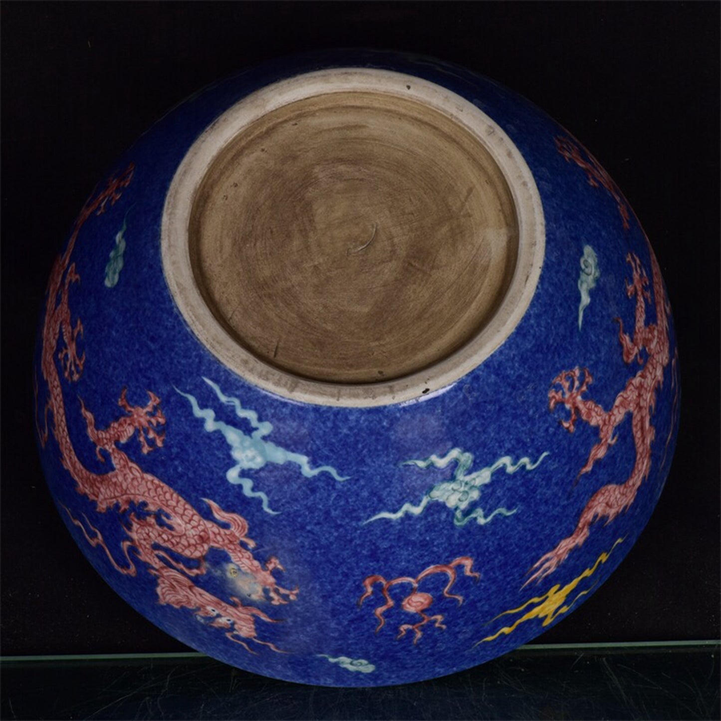 Chinese antique snowflake blue dragon patterned bowl
