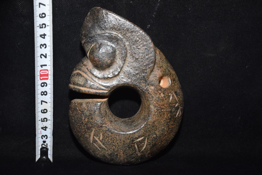 Chinese Antique Old Jade Pig Dragon