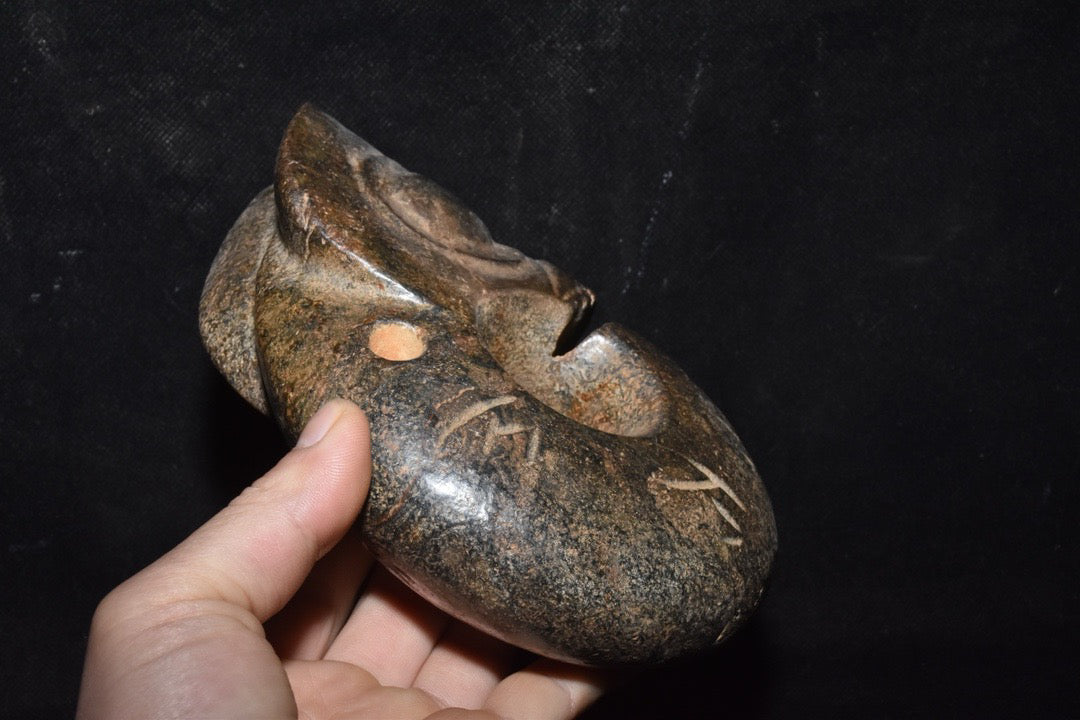 Chinese Antique Old Jade Pig Dragon