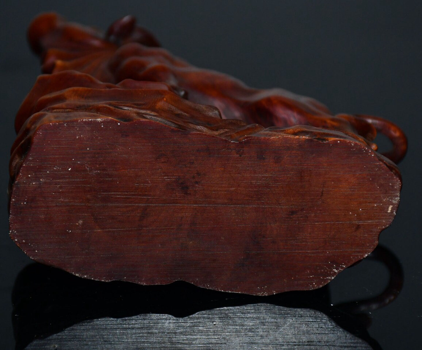 Chinese Antique Small Leaf boxwood Ox Qi Soaring Ornament