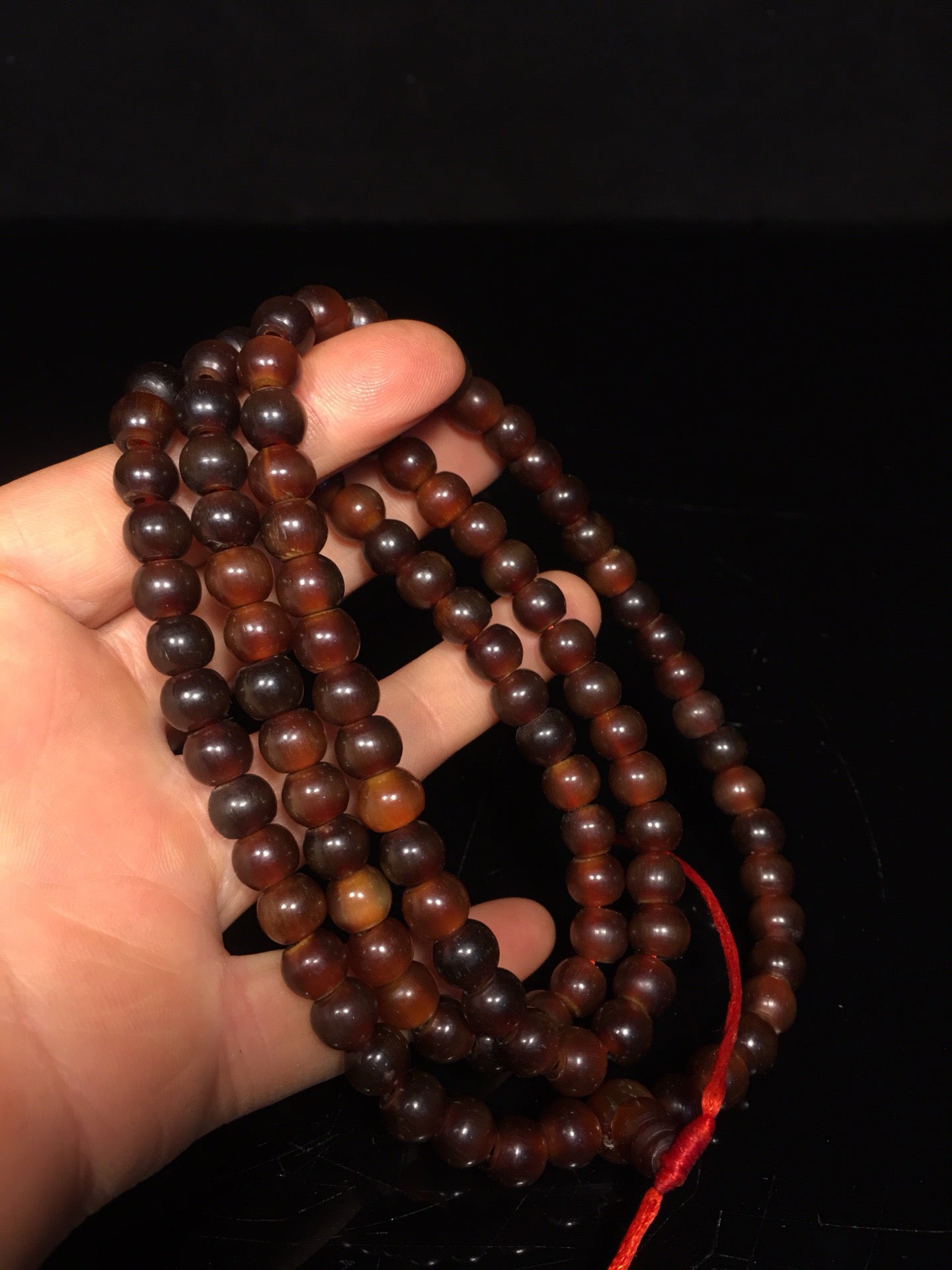 Chinese antique rhinoceros horn bucket beads 108 Buddha beads