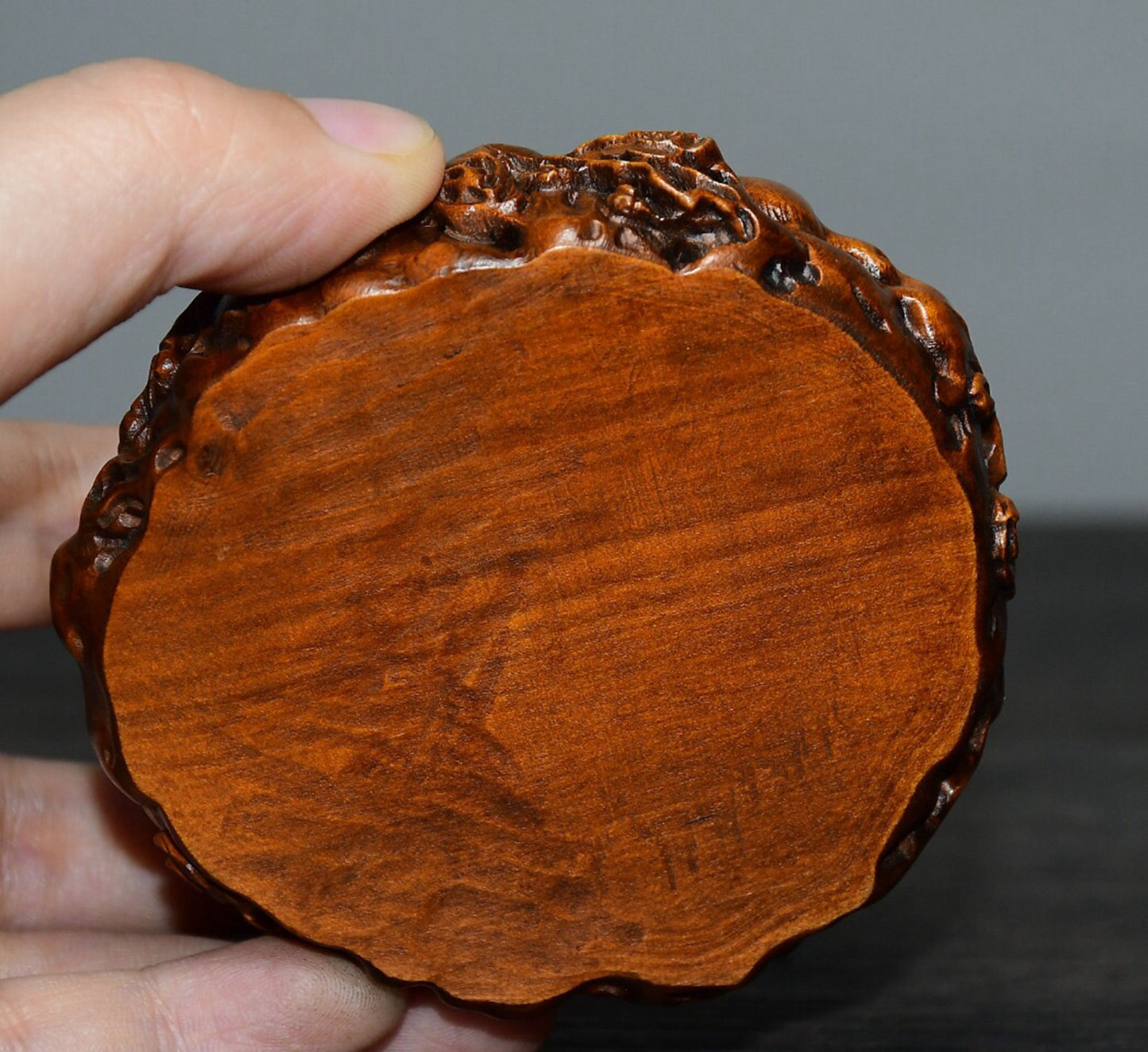 Chinese antique small leaf boxwood fox incense burner ornament