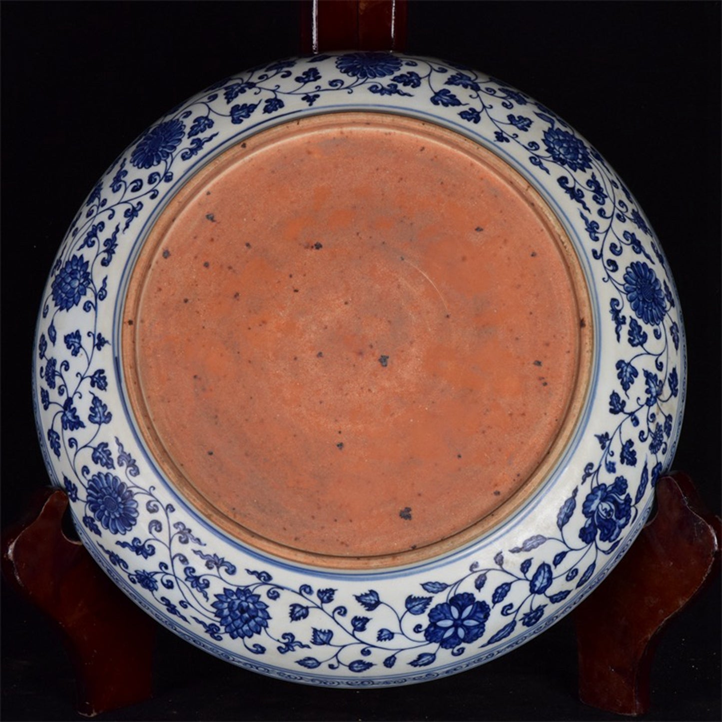 Chinese Antique Blue and White Fish and Algae Pattern Shang Pan