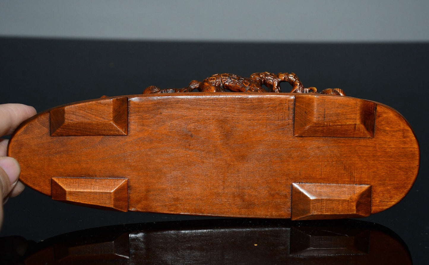 Chinese antique boxwood incense ornaments