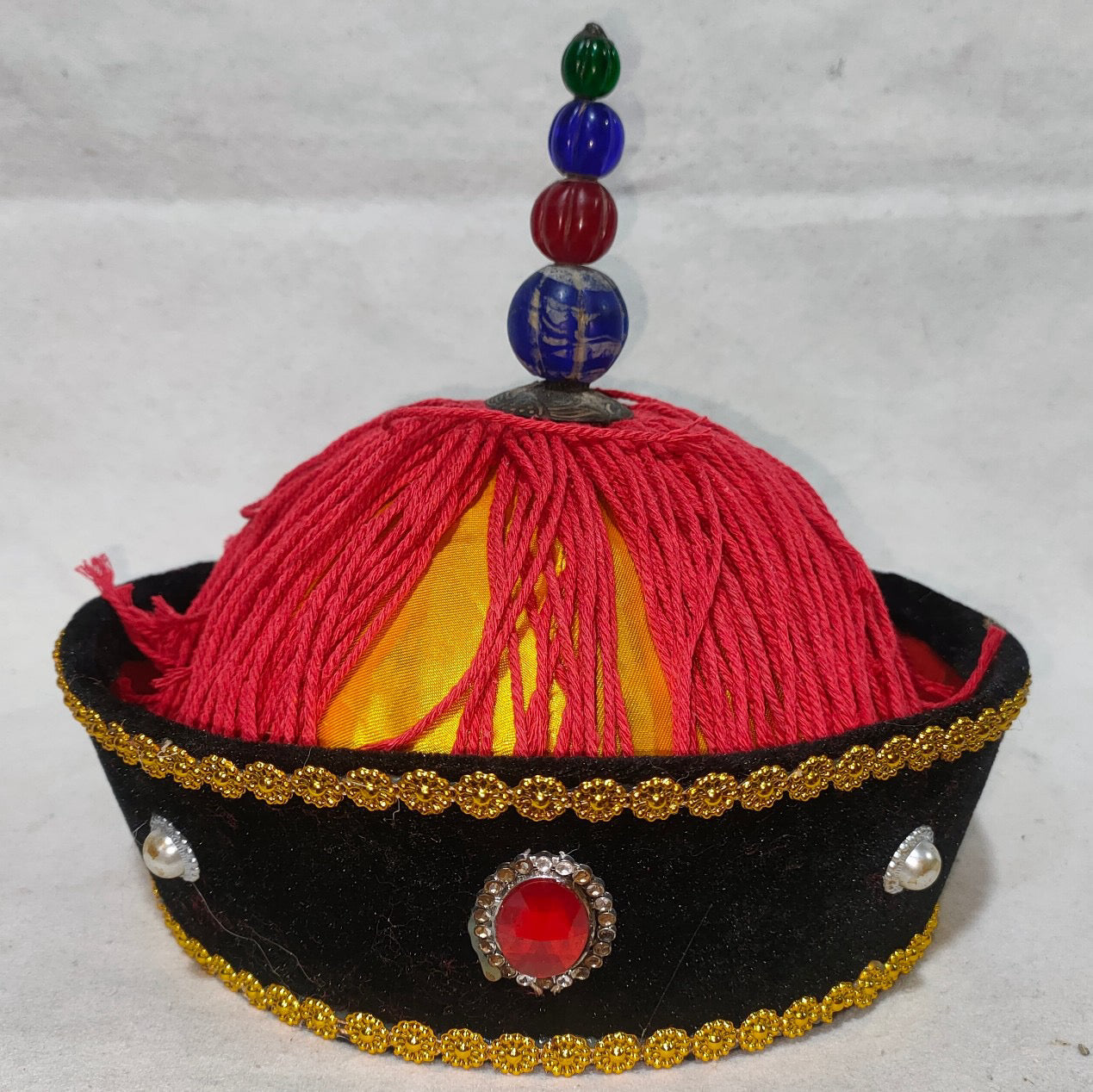 Chinese antique gemstone hat