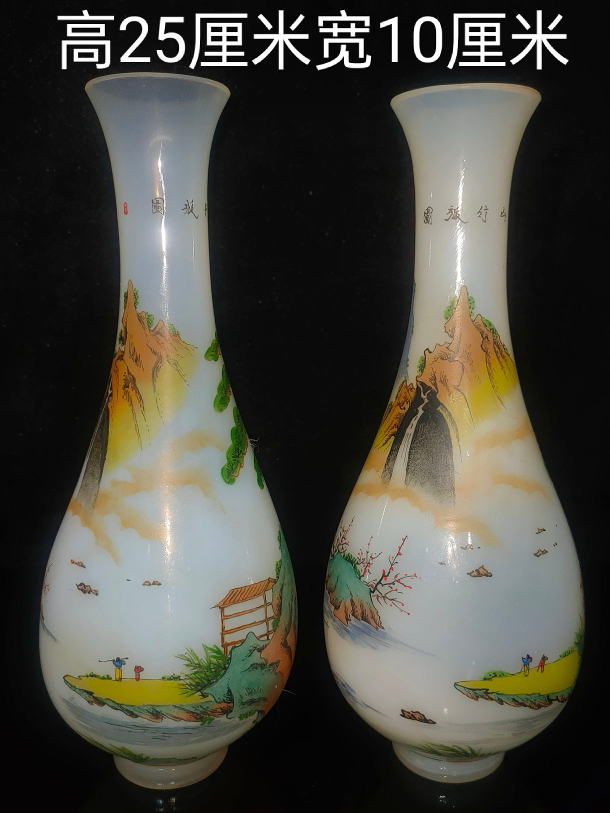 A pair of glass vases