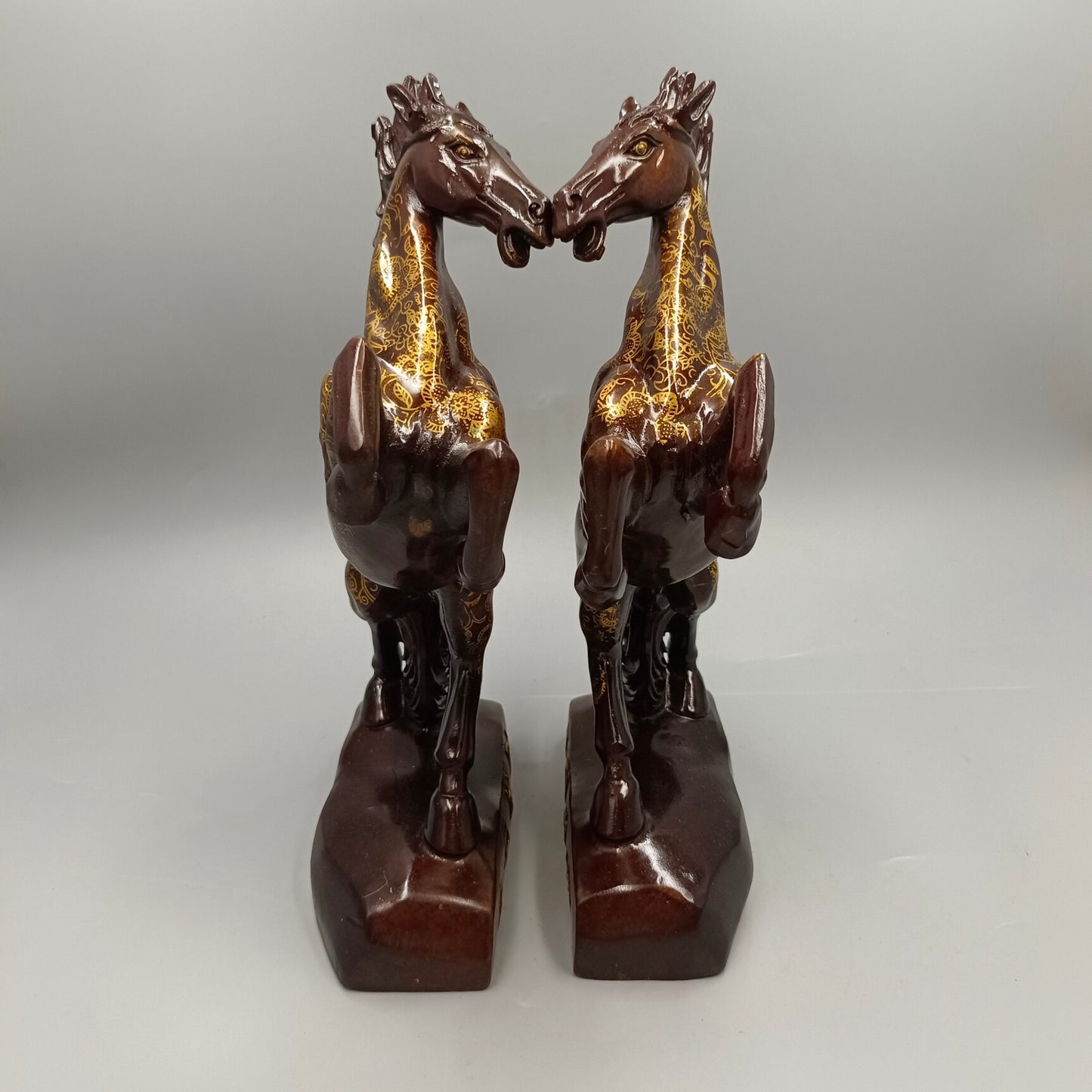 A pair of Chinese antique war horses