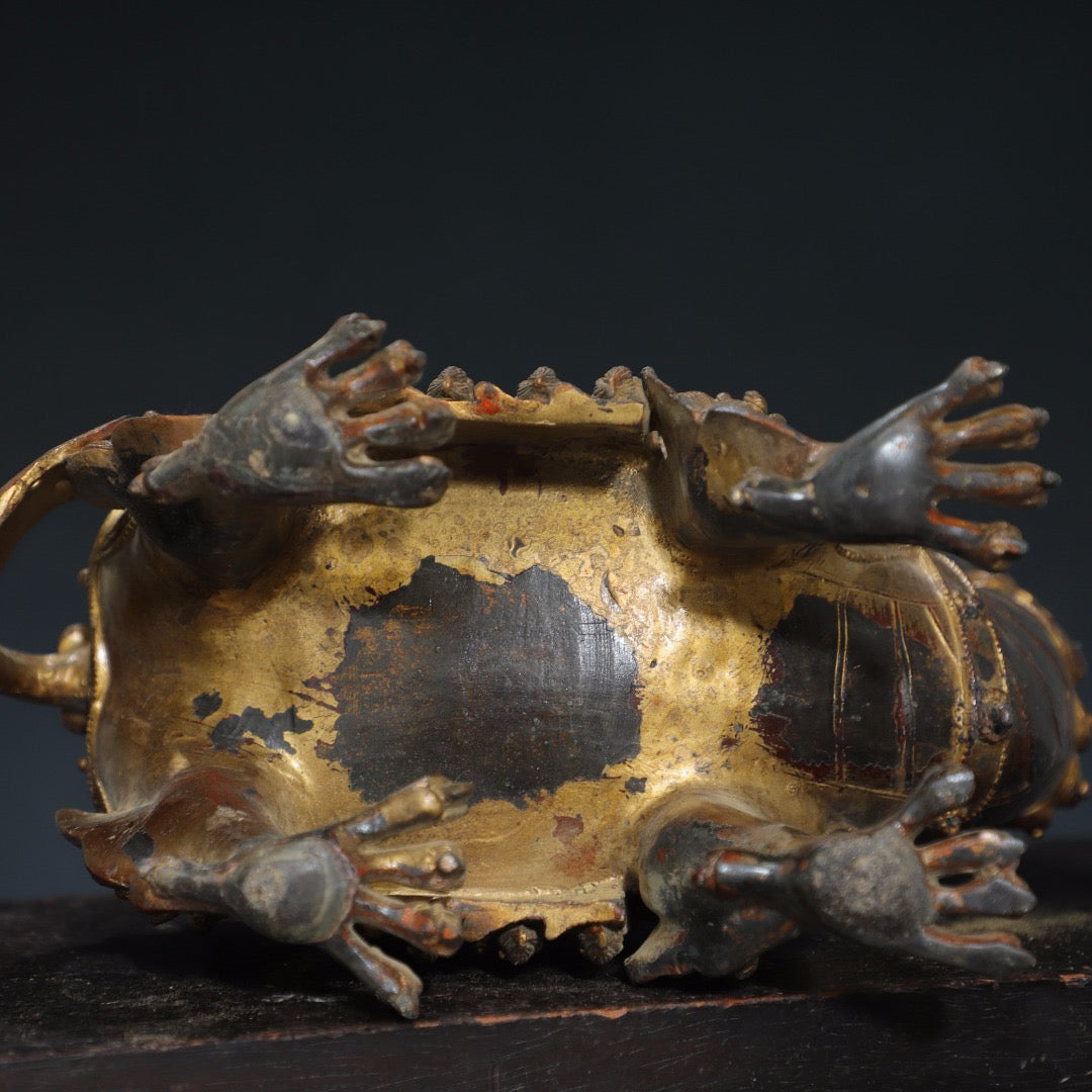 Pure copper auspicious beast incense burner