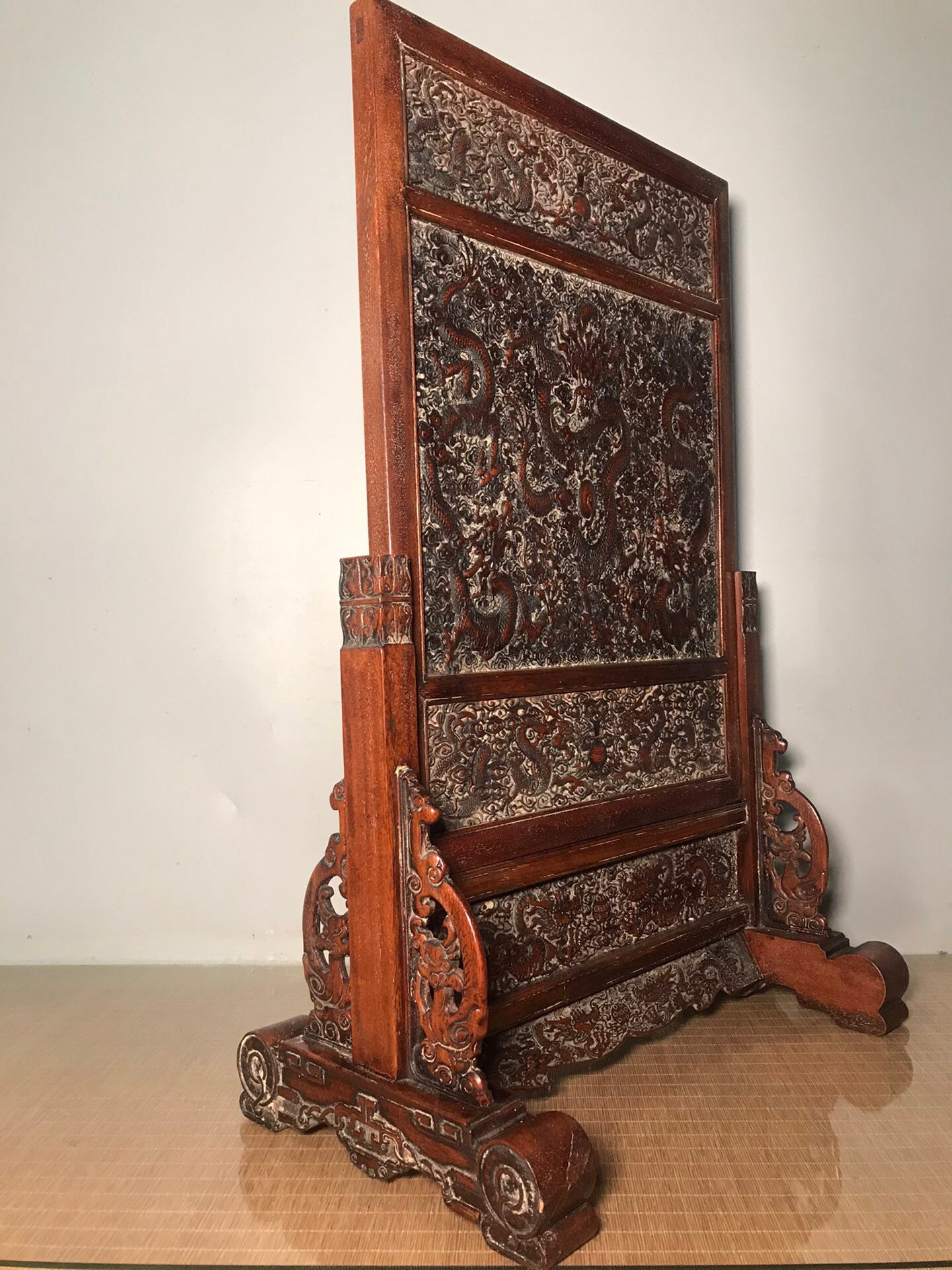 Chinese antique rosewood screen insert