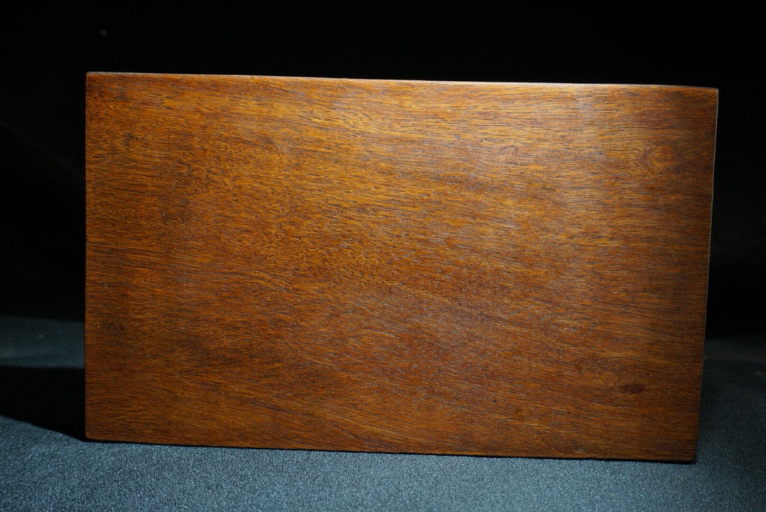 Chinese antique rosewood carving with two dragons playing with pearls, study inkstone