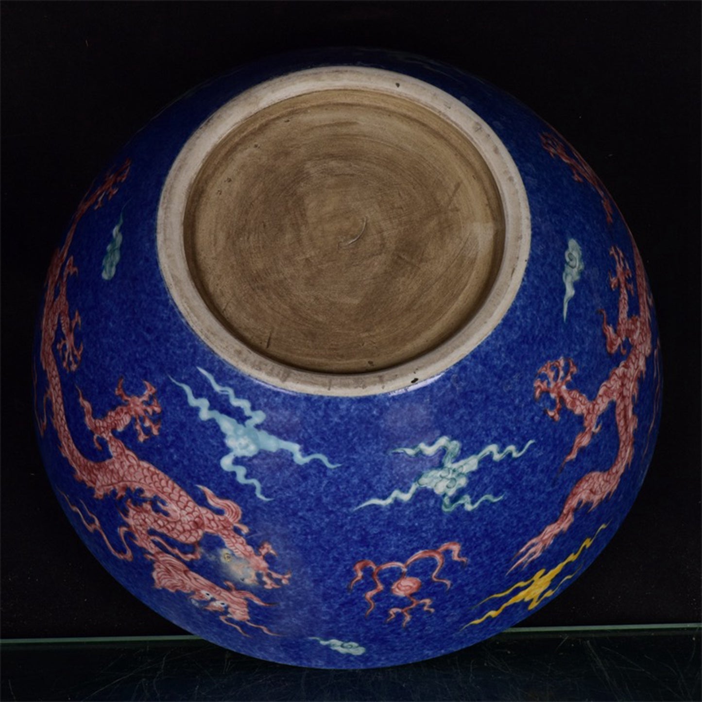 Chinese Antique Snowflake Blue Dragon Pattern Bowl