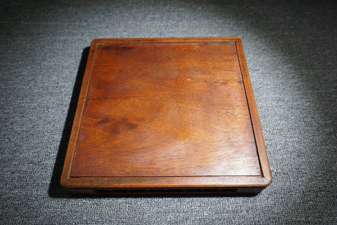 Chinese antique rosewood square tea plate