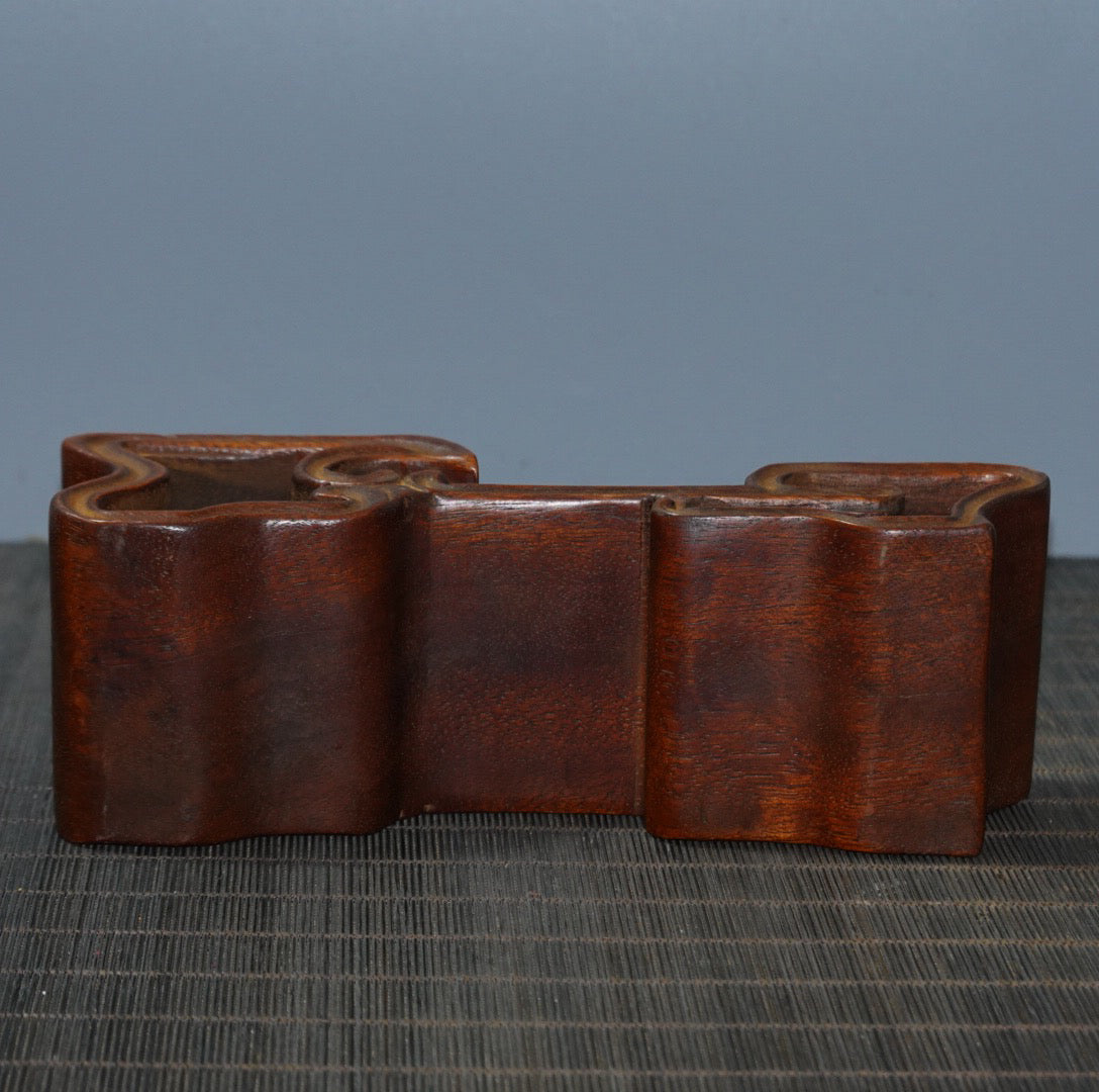 Double layered base with rosewood inlaid colored shells