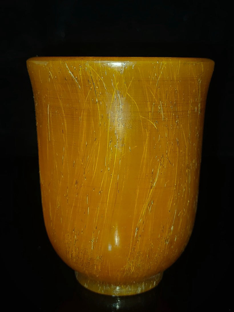 A pair of Chinese antique ox horn cups