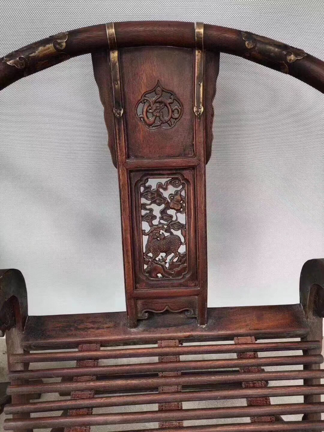 A pair of Chinese antique rosewood folding chairs