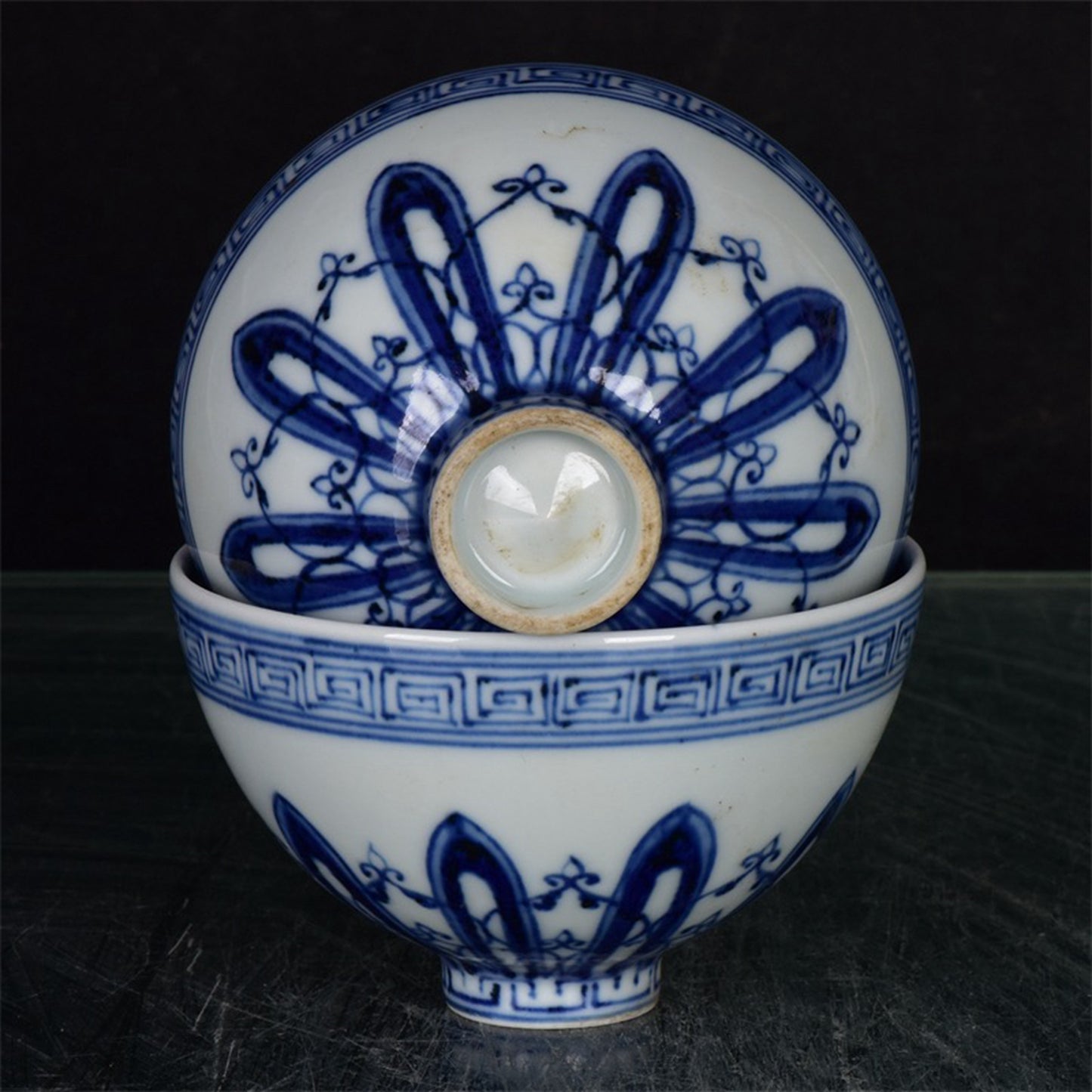Chinese Antique Blue and White Chicken Heart Cup