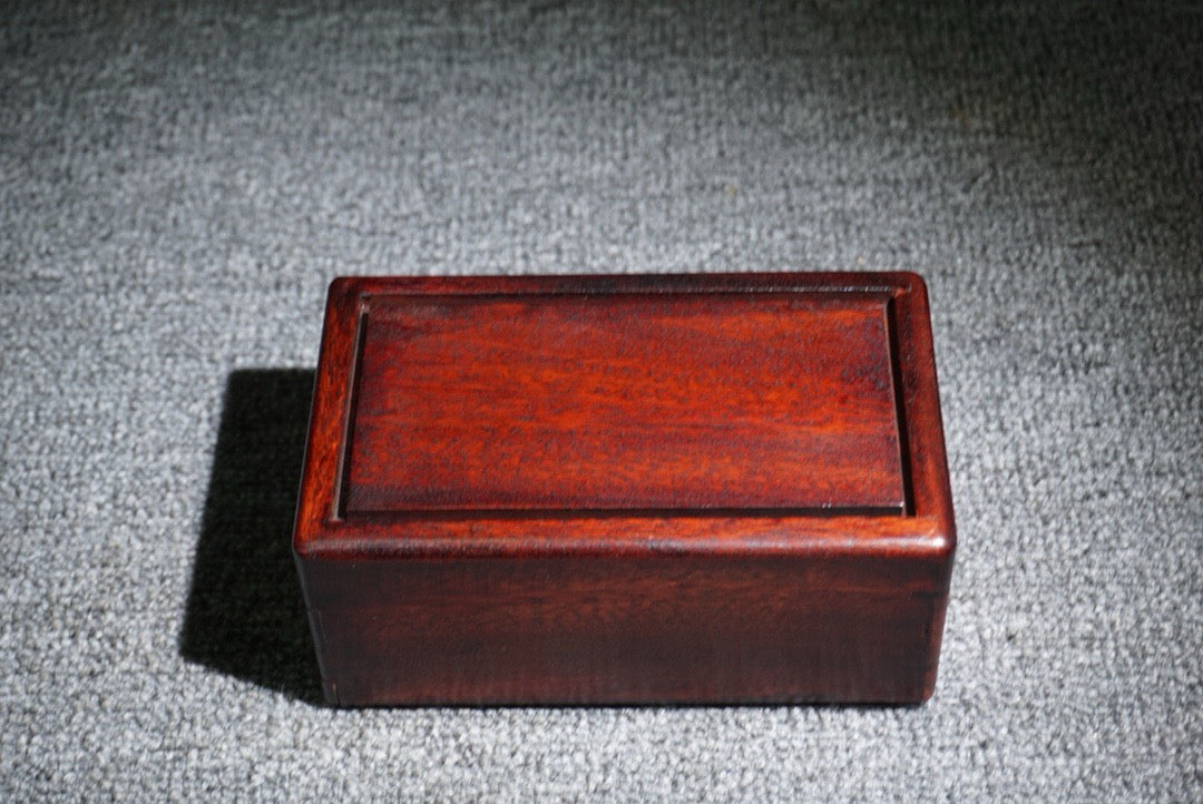 Chinese antique rosewood inlaid shell mechanism box