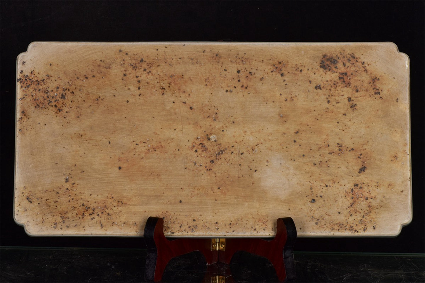 Chinese antique blue and white glazed red character story pattern hollowed out tea plate