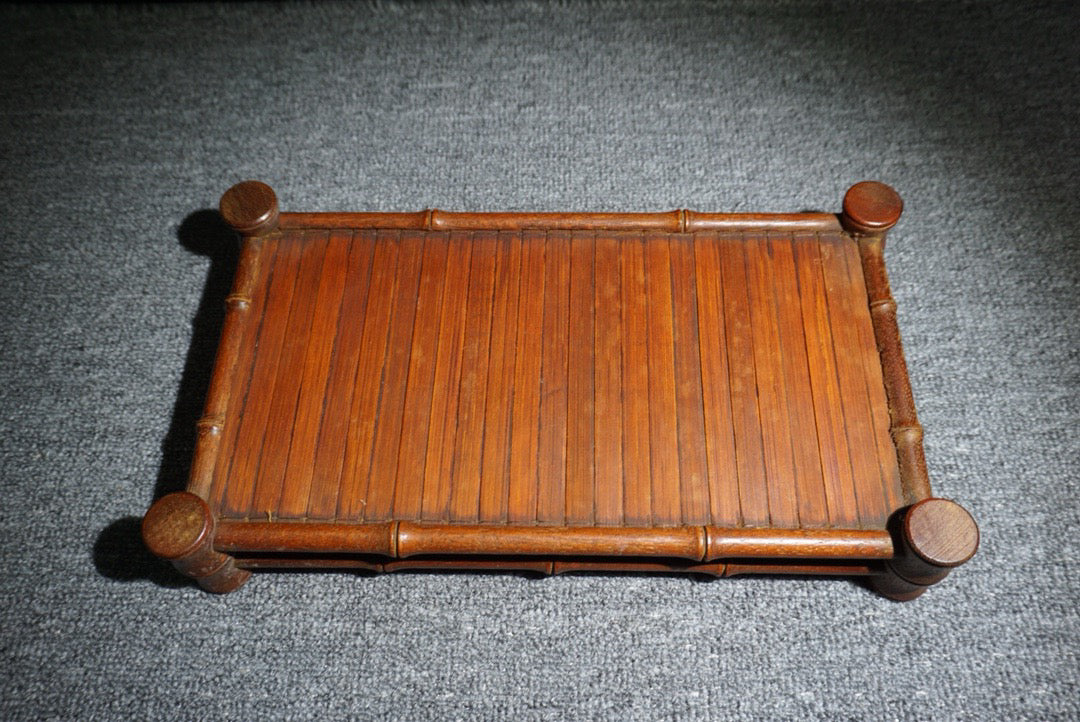 Chinese antique tea plate made of pear, wood, and bamboo