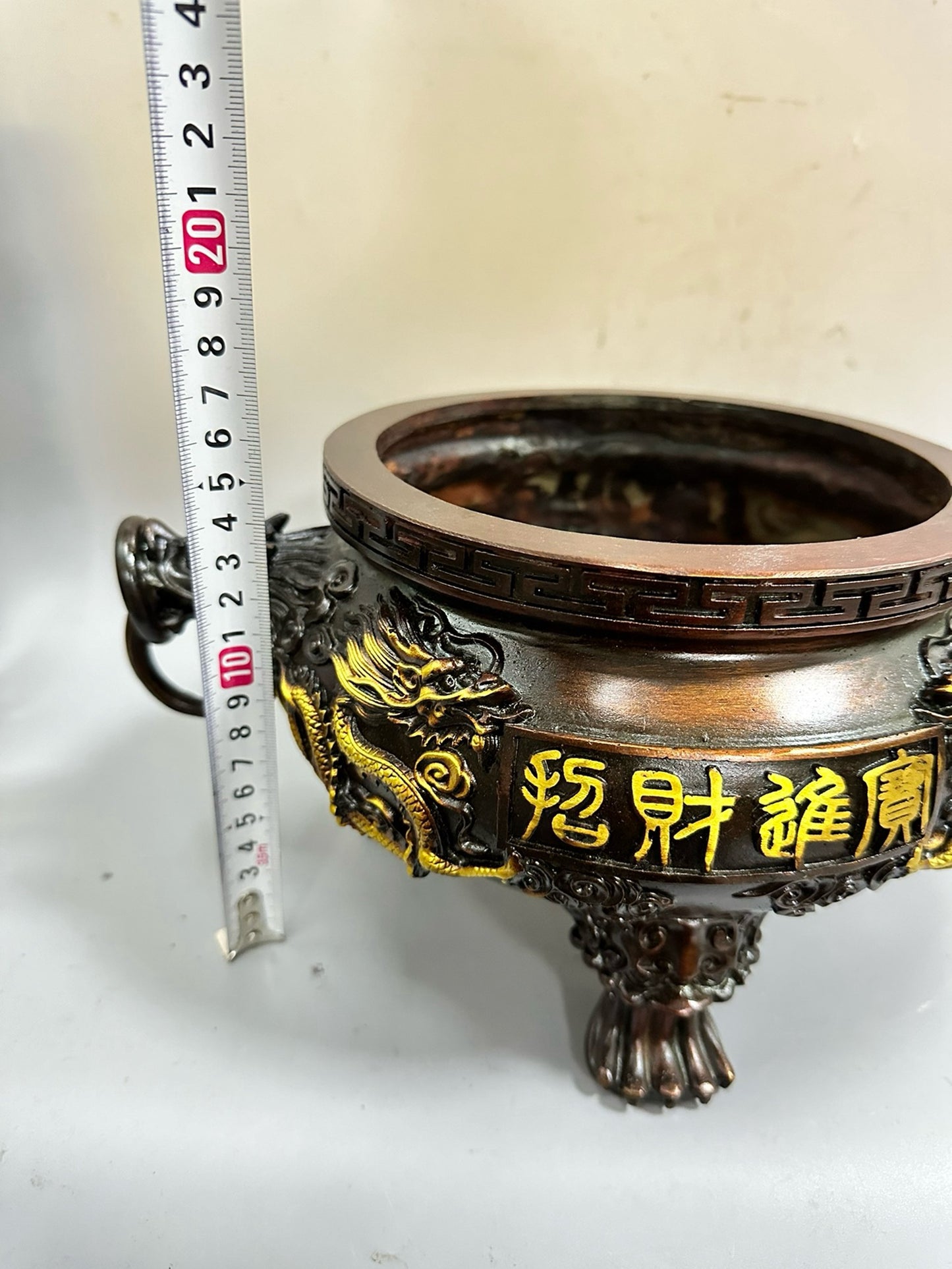 Pure copper antique gilded gold attracting treasure furnace
