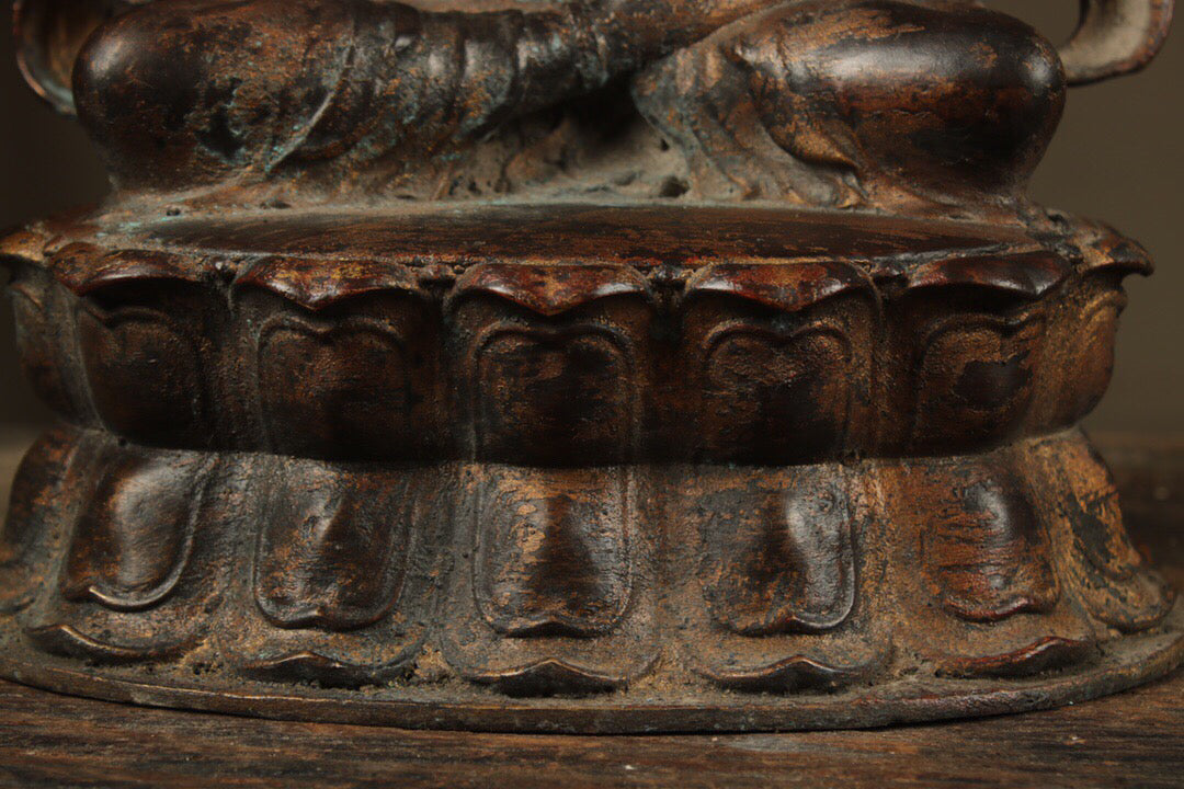 Chinese antique pure copper four armed Guanyin