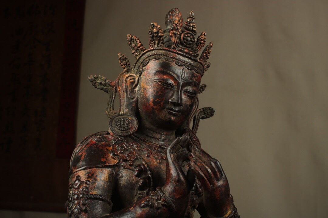 Chinese antique pure copper Maitreya