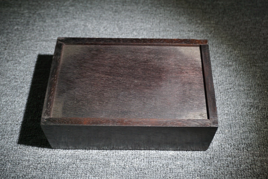 Chinese antique ebony sliding box