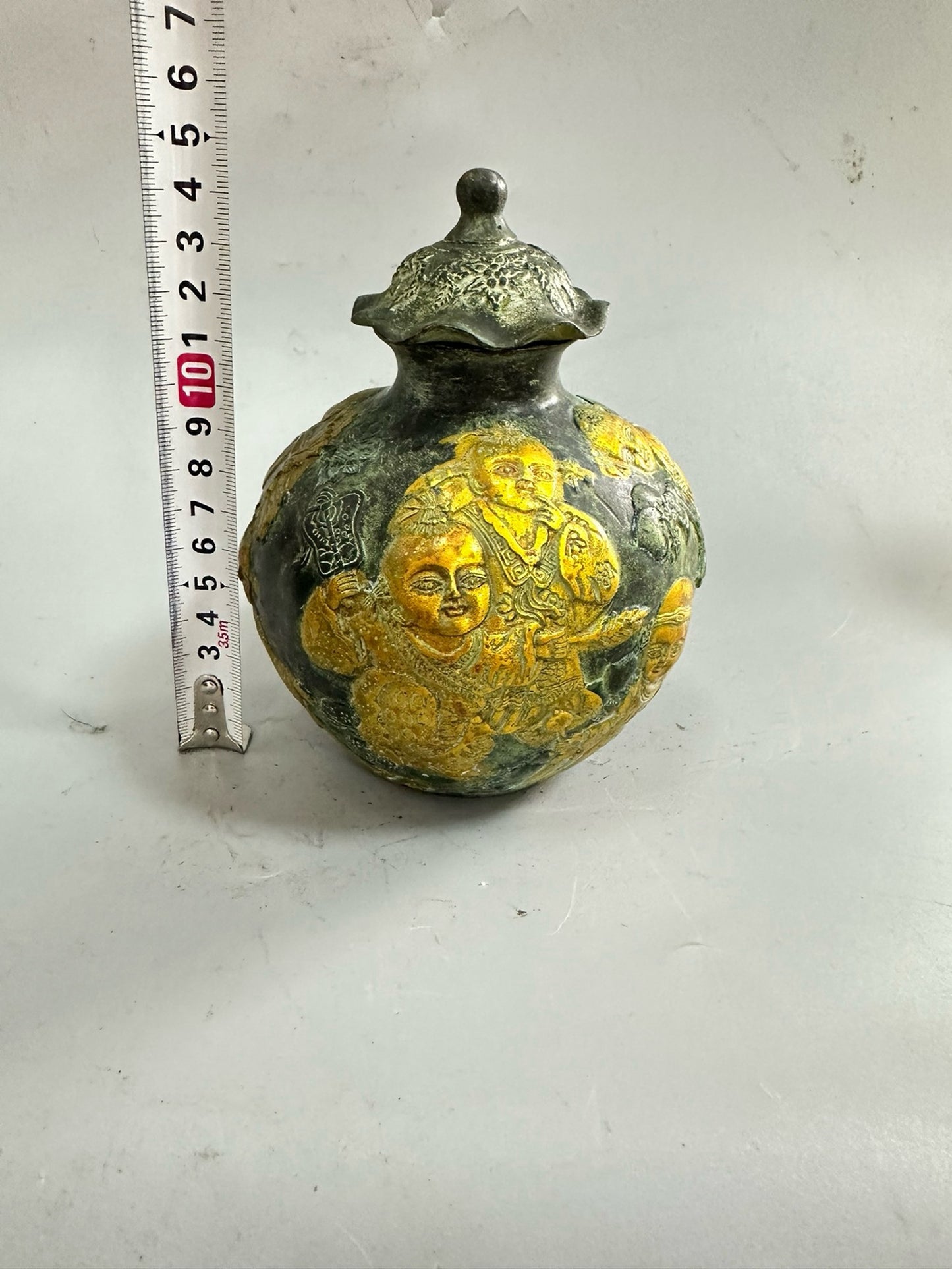 Pure copper antique gilded children's jar