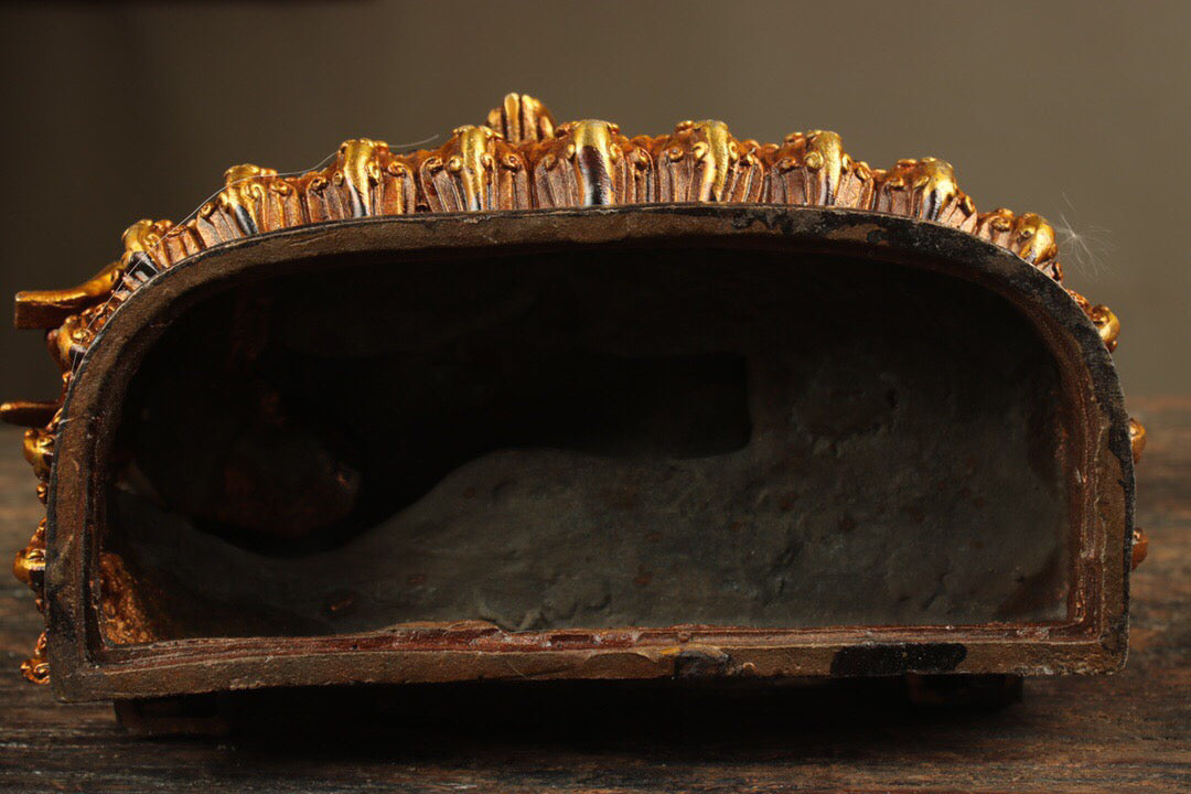 Chinese antique pure copper six arm Mahagala