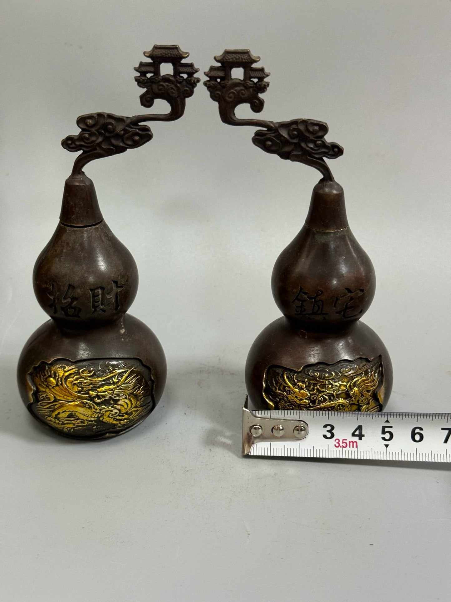 Pure copper gilded qilin gourd