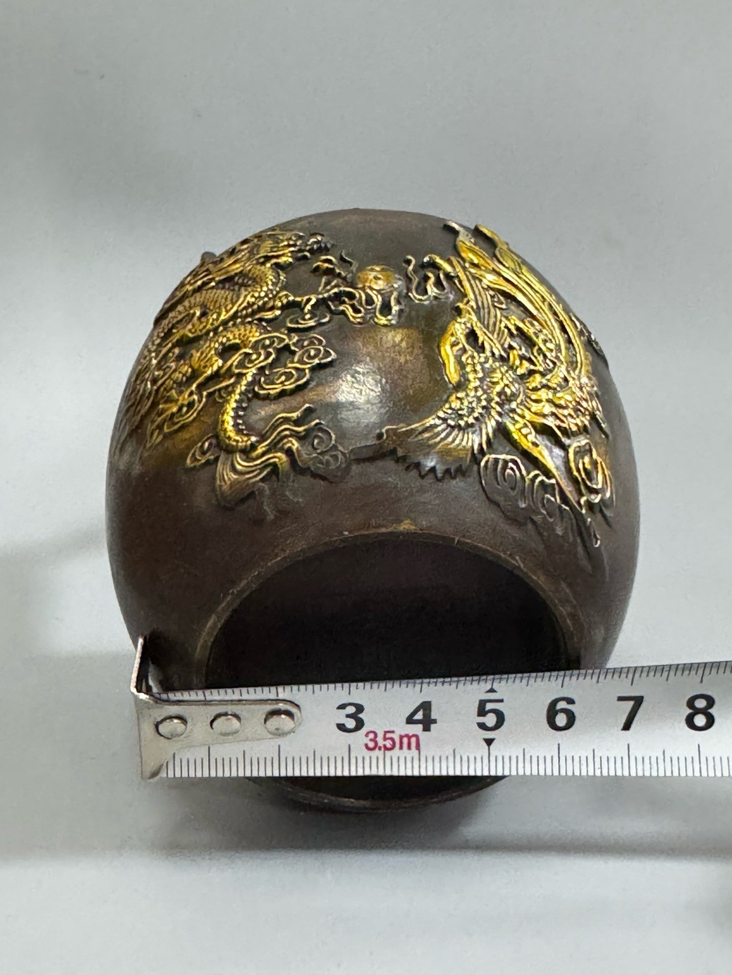 Pure copper gilded dragon and phoenix water bucket