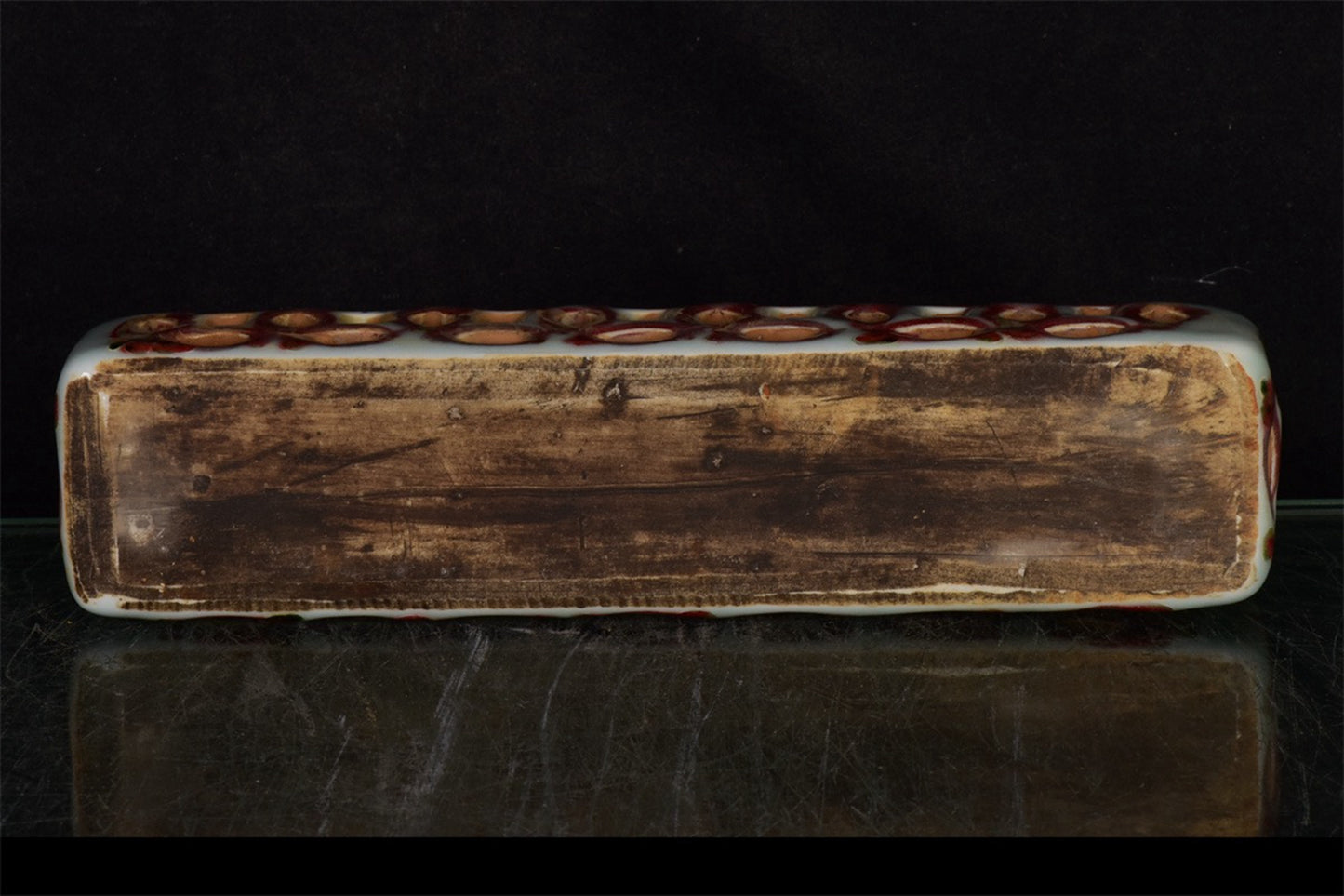 Chinese antique blue and white floral pattern hollowed out measuring tape