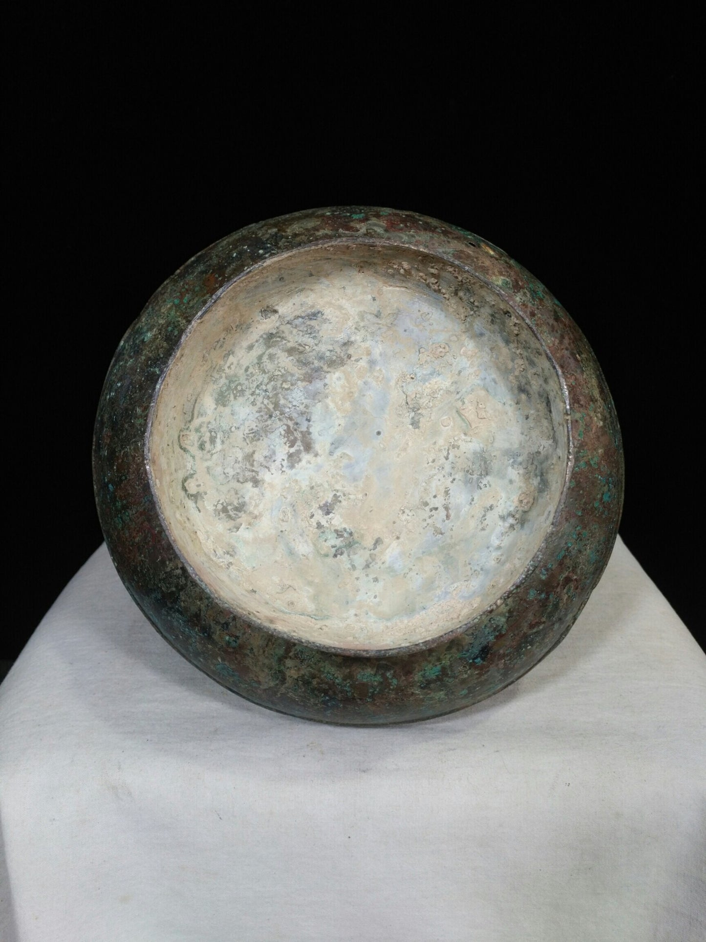 Chinese antique pure copper "Face Pot"