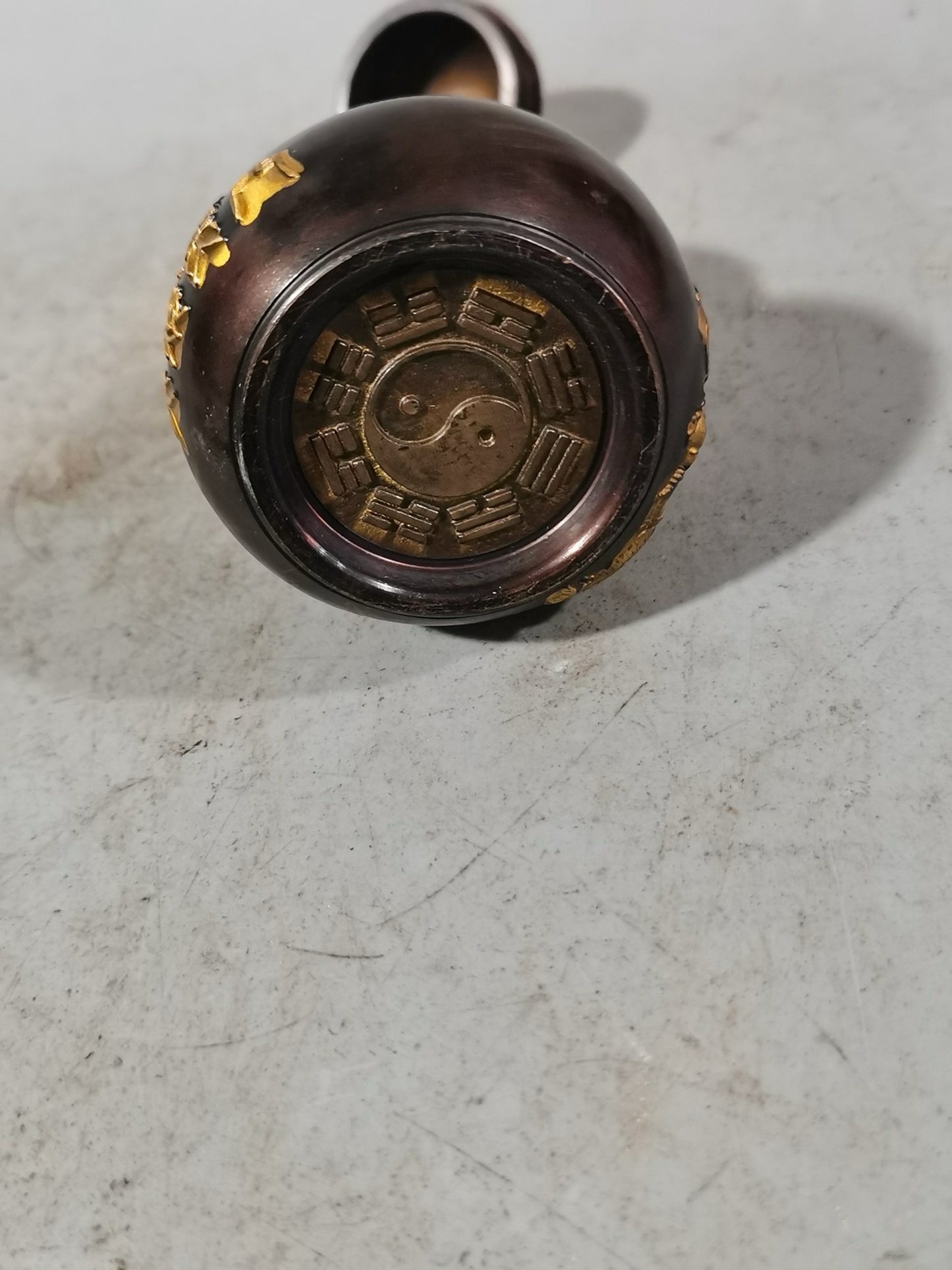 Purple Copper Bagua Fire Avoiding Dragon Bottle