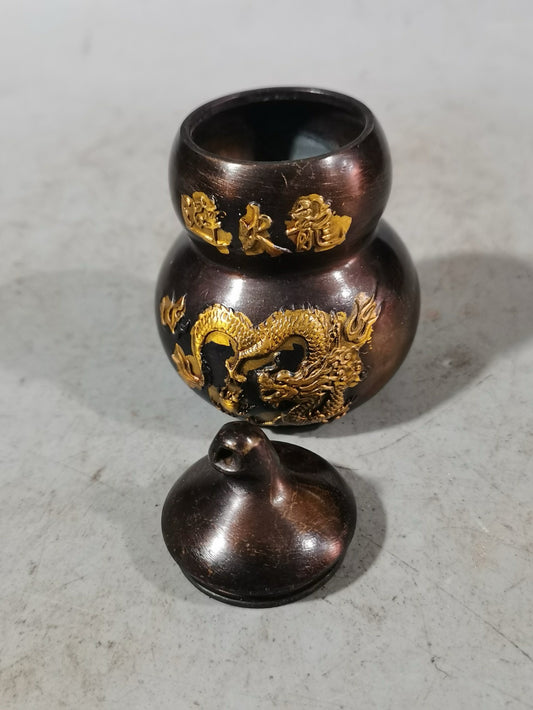 Purple Copper Bagua Fire Avoiding Dragon Bottle