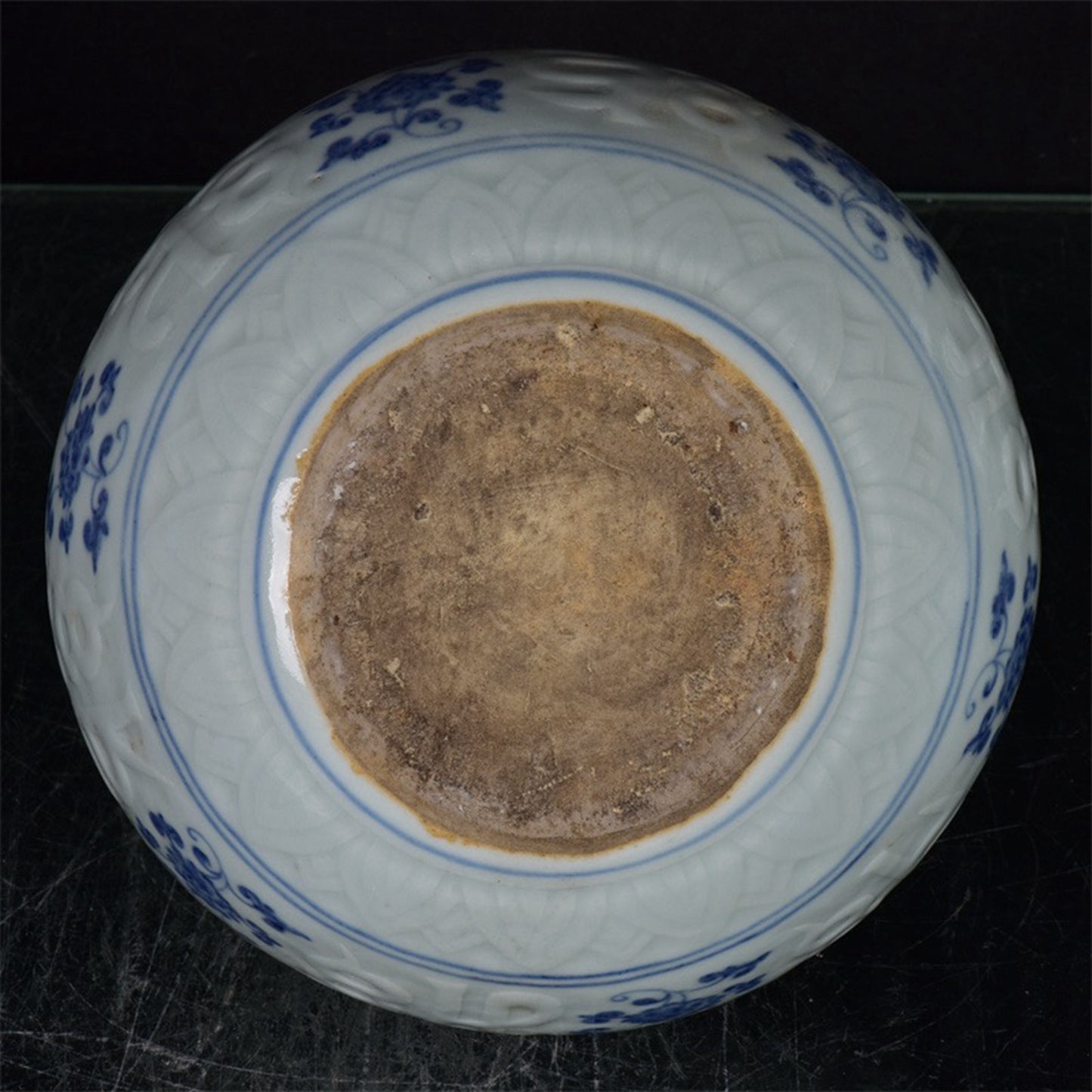 Chinese antique blue and white Sanskrit export return celestial sphere bottle