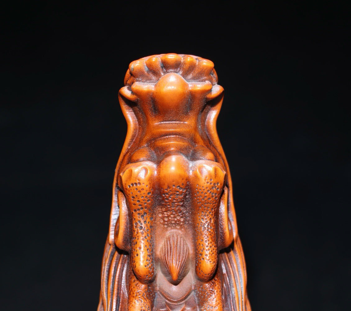 Huangyang wood precision carving dragon head slingshot