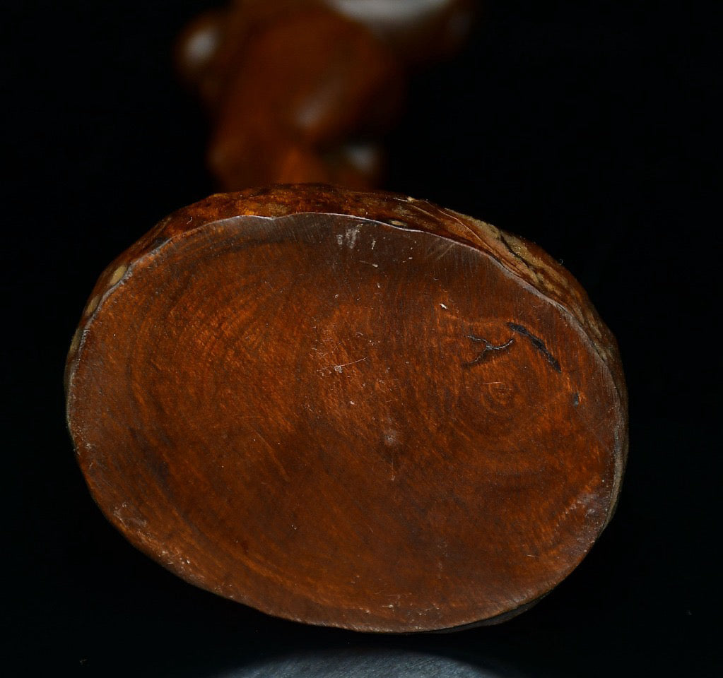 Chinese antique small leaf boxwood figure ornaments
