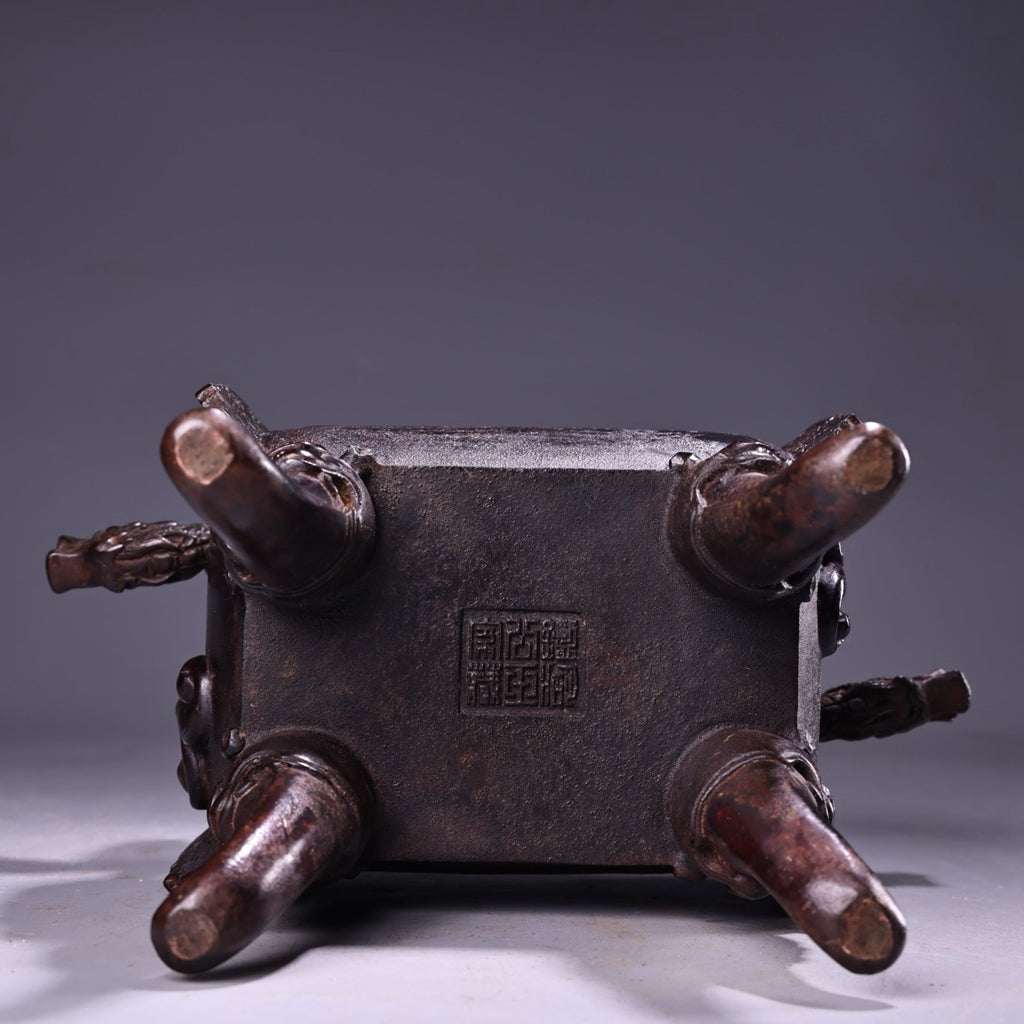 Pure copper high relief carved incense burner