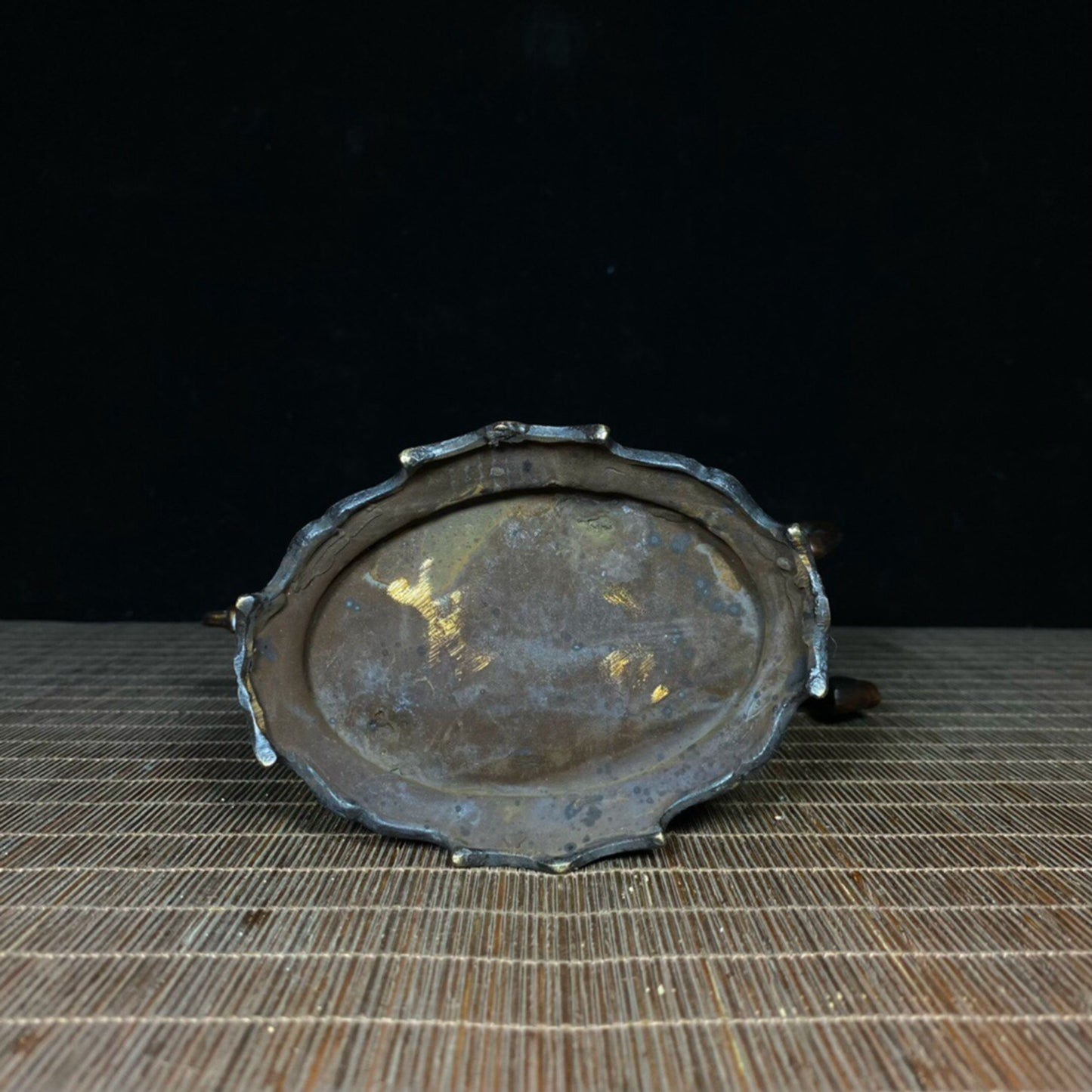Chinese antique pure copper base warhorse