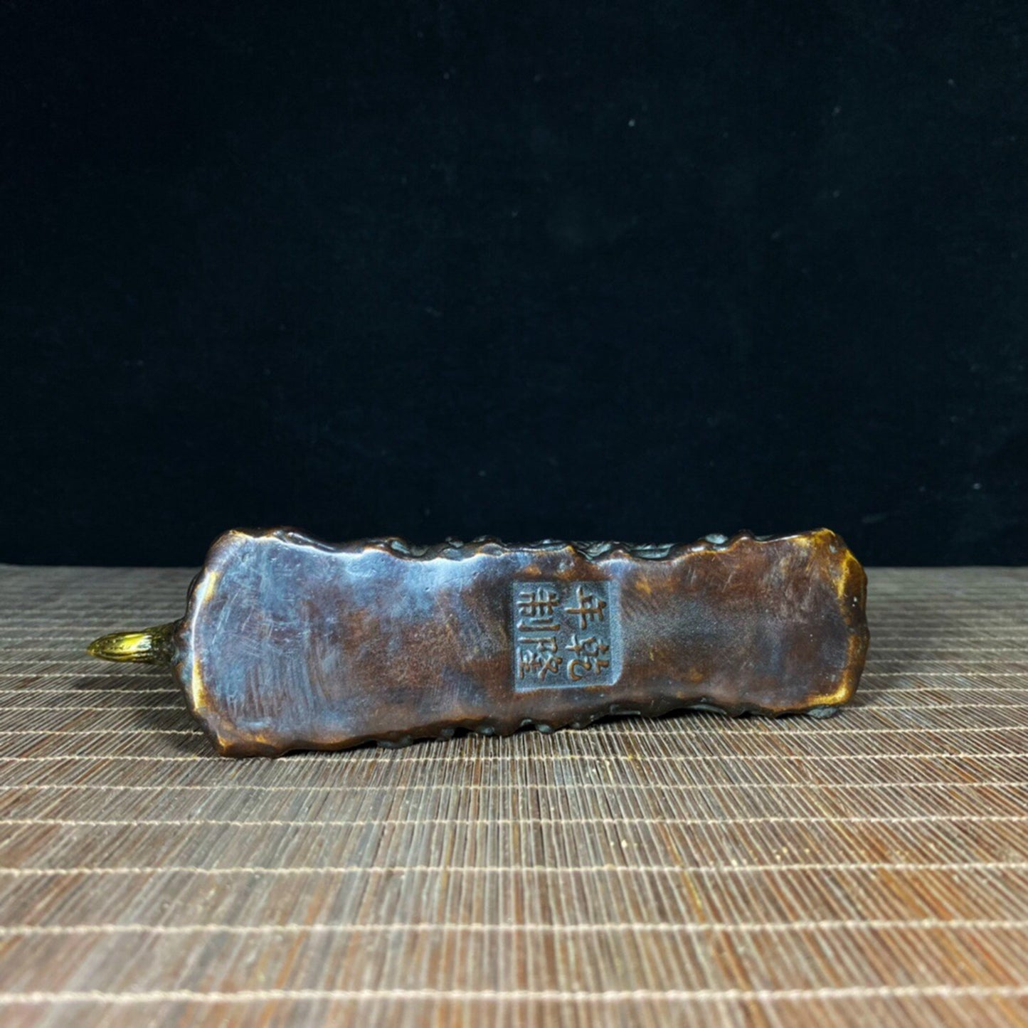Chinese Antique Pure Copper Little Dragon Boat Medicine Twist